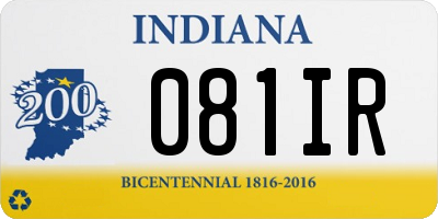 IN license plate 081IR