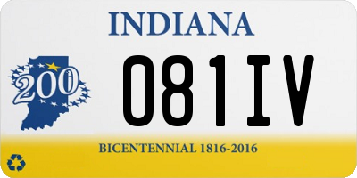 IN license plate 081IV