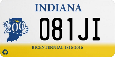 IN license plate 081JI