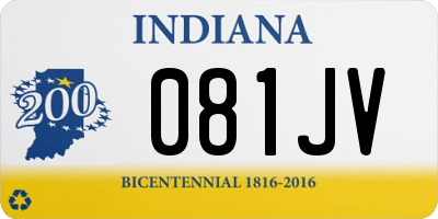 IN license plate 081JV