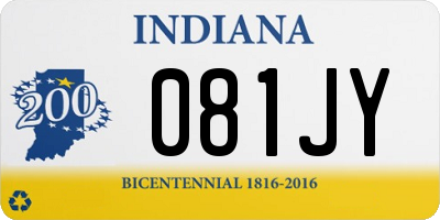 IN license plate 081JY