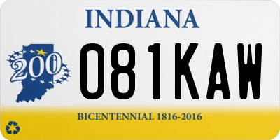 IN license plate 081KAW