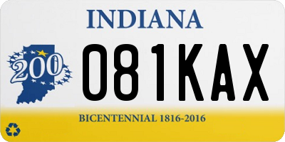 IN license plate 081KAX