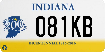 IN license plate 081KB