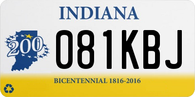 IN license plate 081KBJ