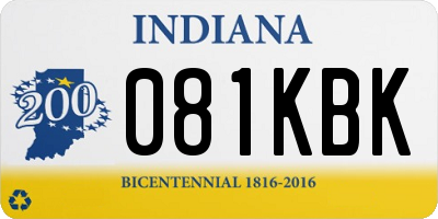 IN license plate 081KBK