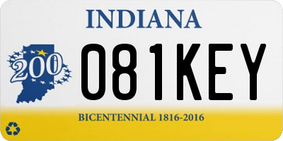 IN license plate 081KEY