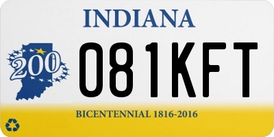 IN license plate 081KFT