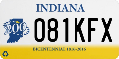 IN license plate 081KFX