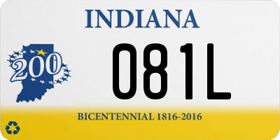 IN license plate 081L