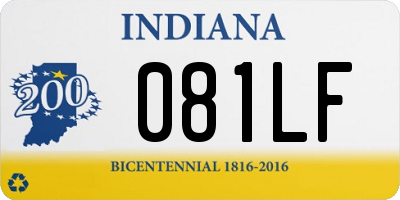 IN license plate 081LF