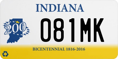 IN license plate 081MK