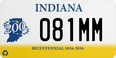 IN license plate 081MM
