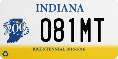 IN license plate 081MT