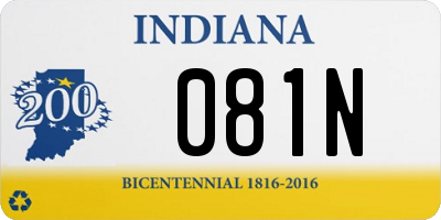 IN license plate 081N