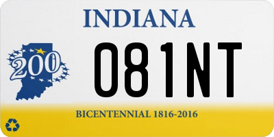 IN license plate 081NT