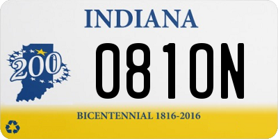 IN license plate 081ON