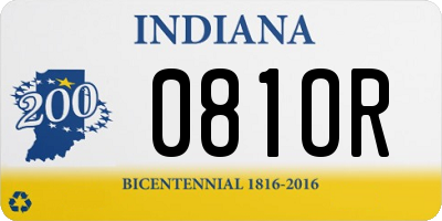 IN license plate 081OR