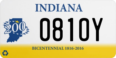 IN license plate 081OY