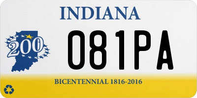 IN license plate 081PA
