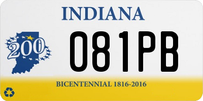 IN license plate 081PB