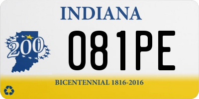 IN license plate 081PE