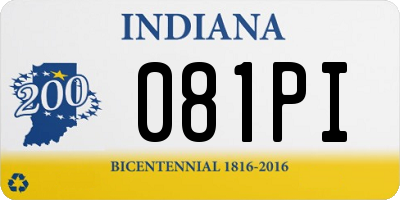IN license plate 081PI