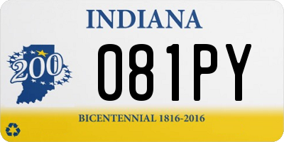 IN license plate 081PY