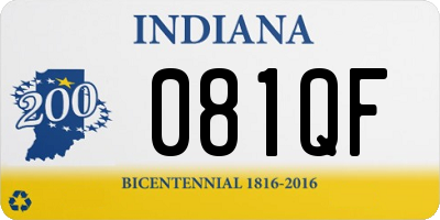 IN license plate 081QF