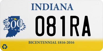 IN license plate 081RA