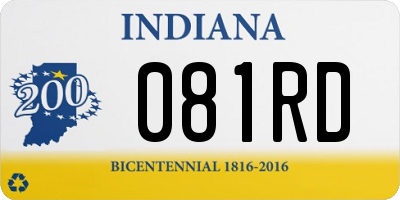 IN license plate 081RD