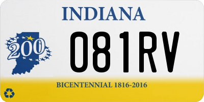 IN license plate 081RV