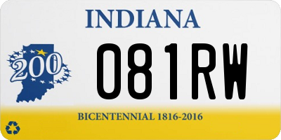 IN license plate 081RW