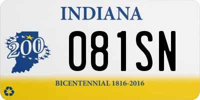 IN license plate 081SN