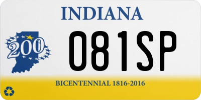 IN license plate 081SP