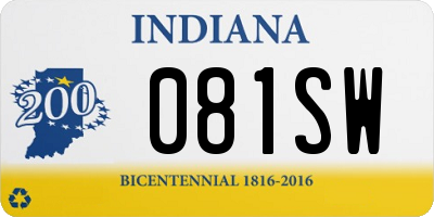 IN license plate 081SW