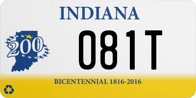 IN license plate 081T