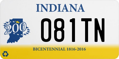 IN license plate 081TN