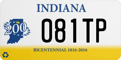 IN license plate 081TP