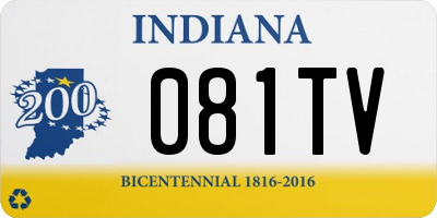 IN license plate 081TV