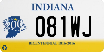 IN license plate 081WJ