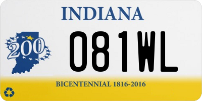 IN license plate 081WL