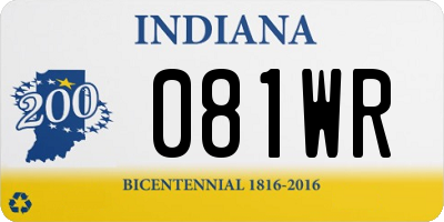 IN license plate 081WR