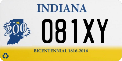 IN license plate 081XY