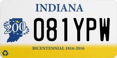 IN license plate 081YPW