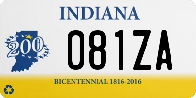 IN license plate 081ZA