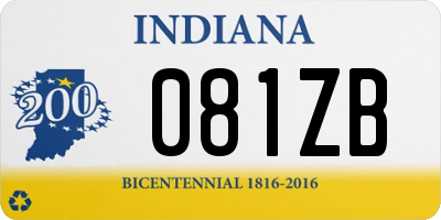 IN license plate 081ZB