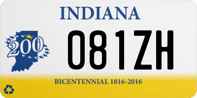 IN license plate 081ZH