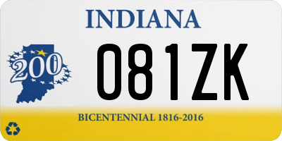 IN license plate 081ZK