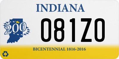 IN license plate 081ZO